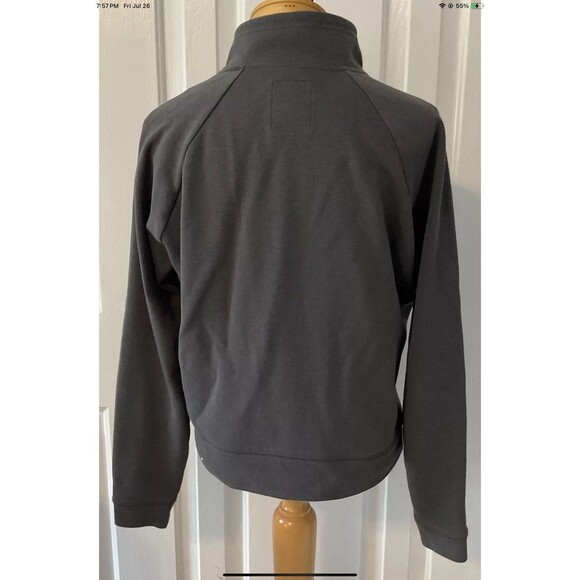New Era Women’s 1/2 Zip Mock Neck Long Sleeve Mild Cropped Sweatshirt Gray Sz M - Picture 2 of 7